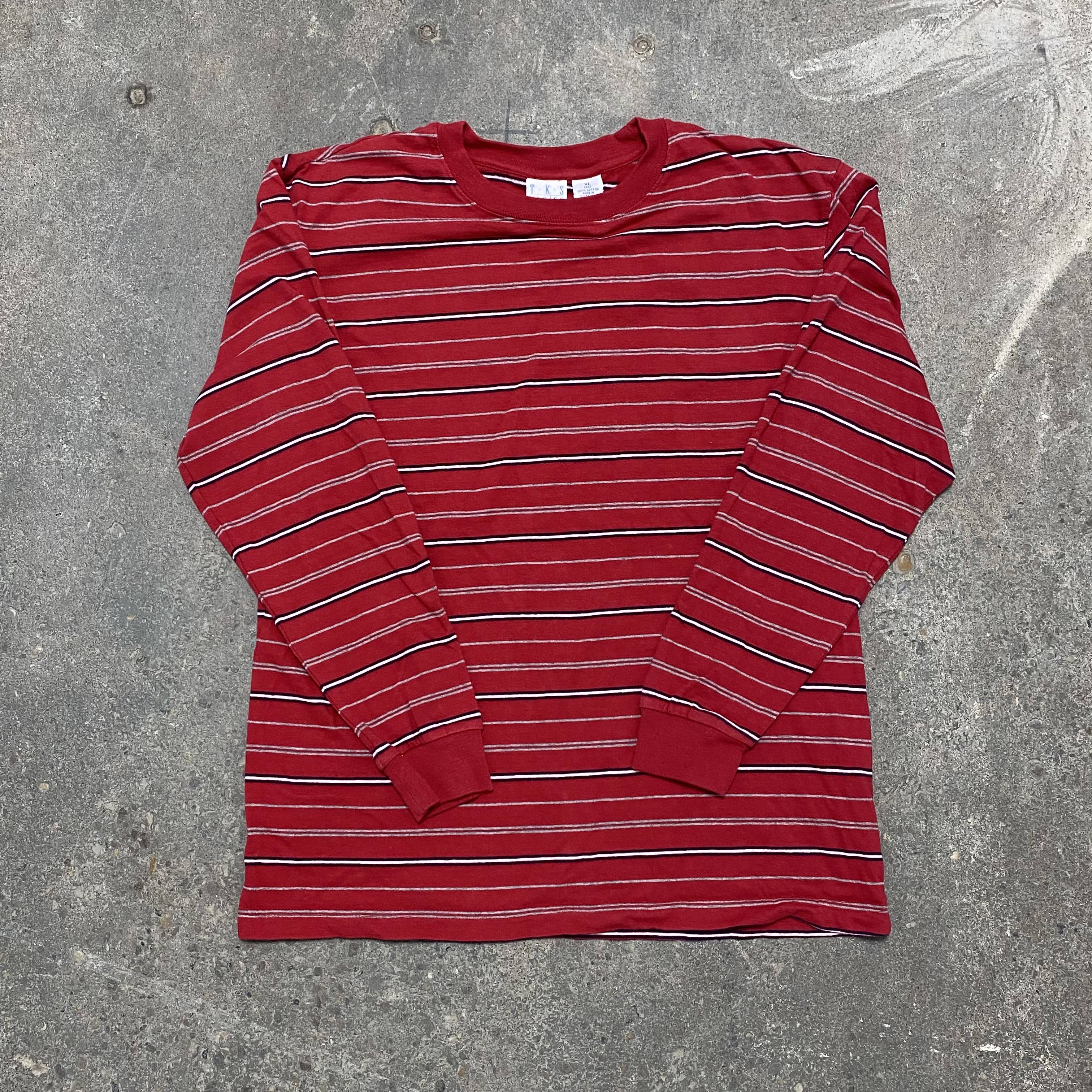 Red Striped Long Sleeve Shirt - XL