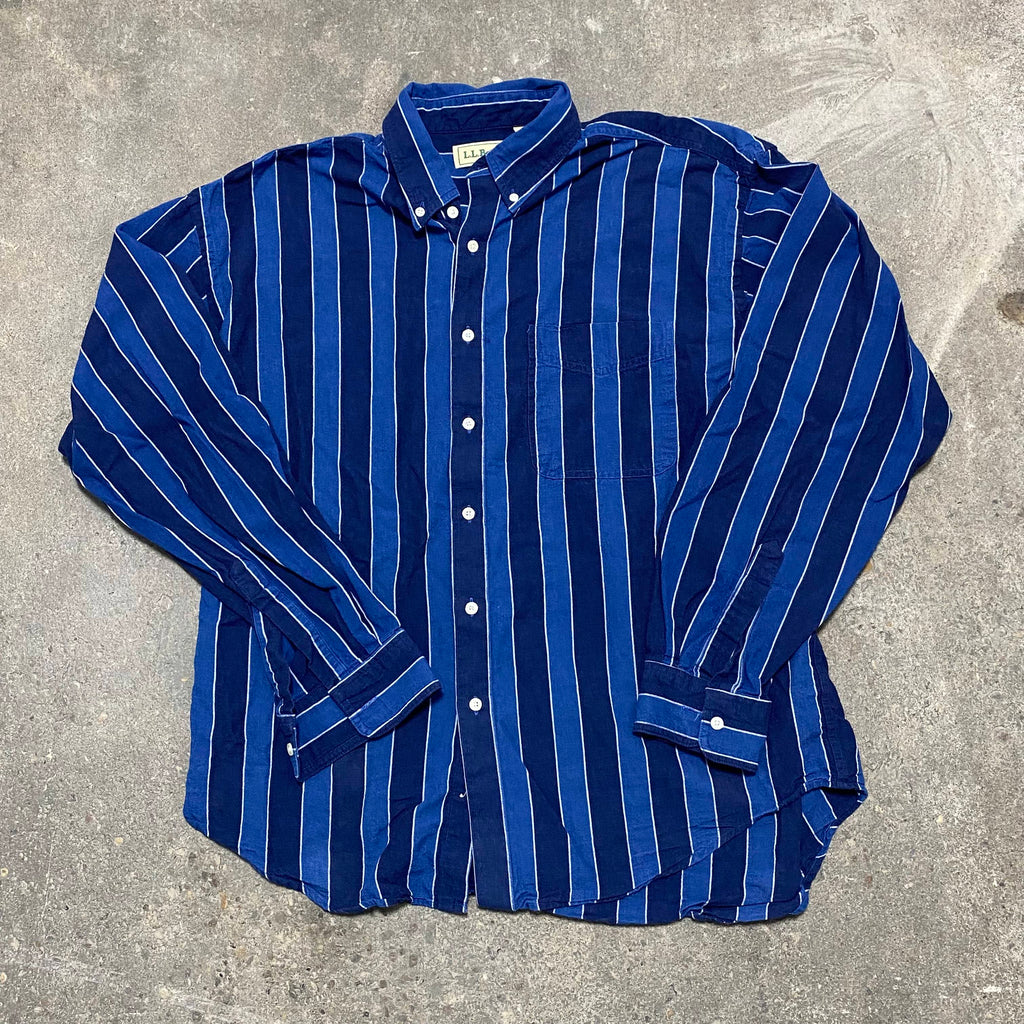 Blue L.L. Bean Striped Shirt - L