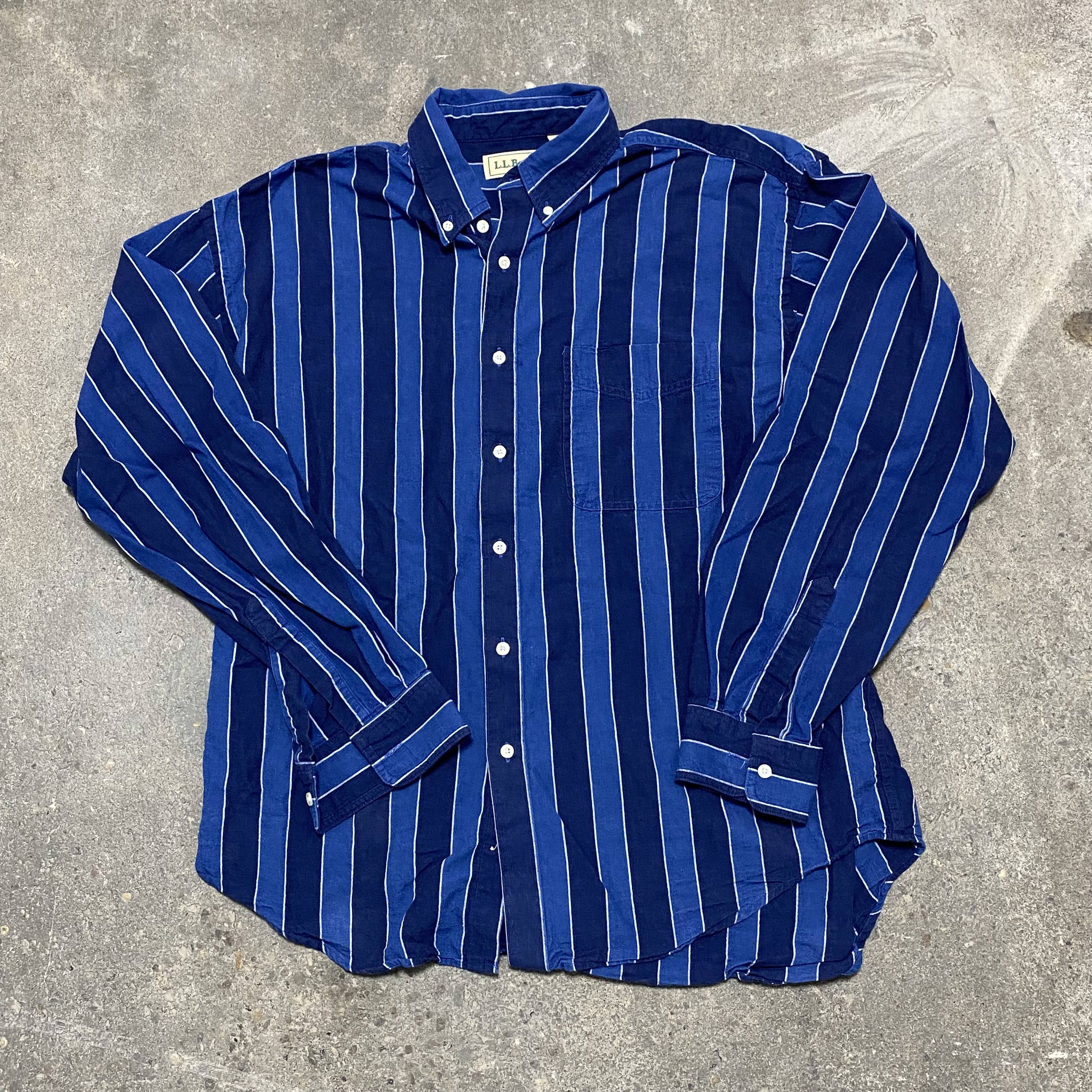 Blue L.L. Bean Striped Shirt - L
