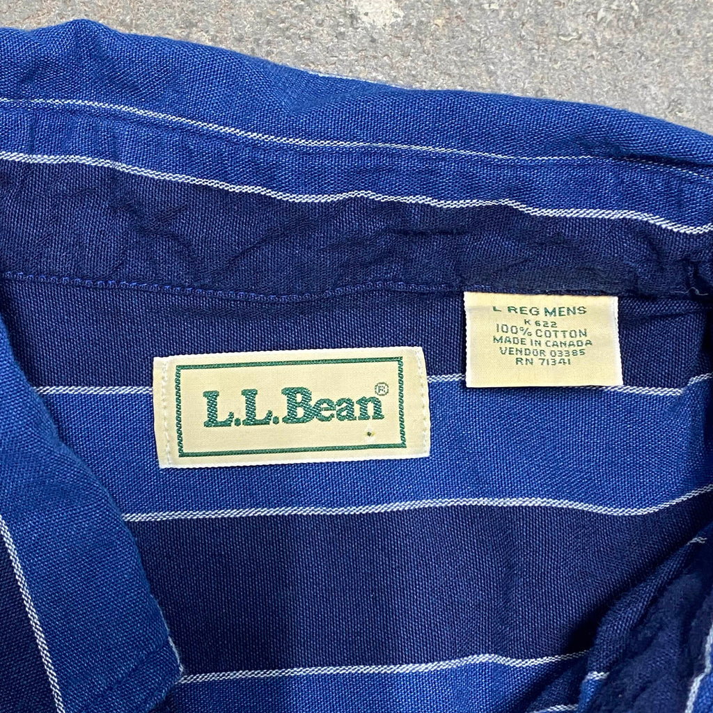 Blue L.L. Bean Striped Shirt - L