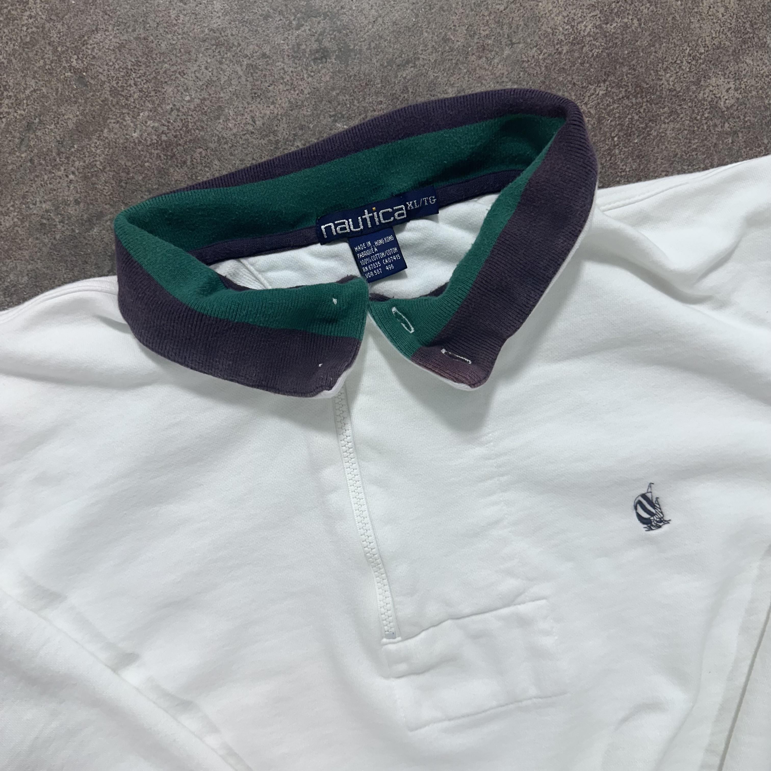 White Nautica Quarter Zip - XL