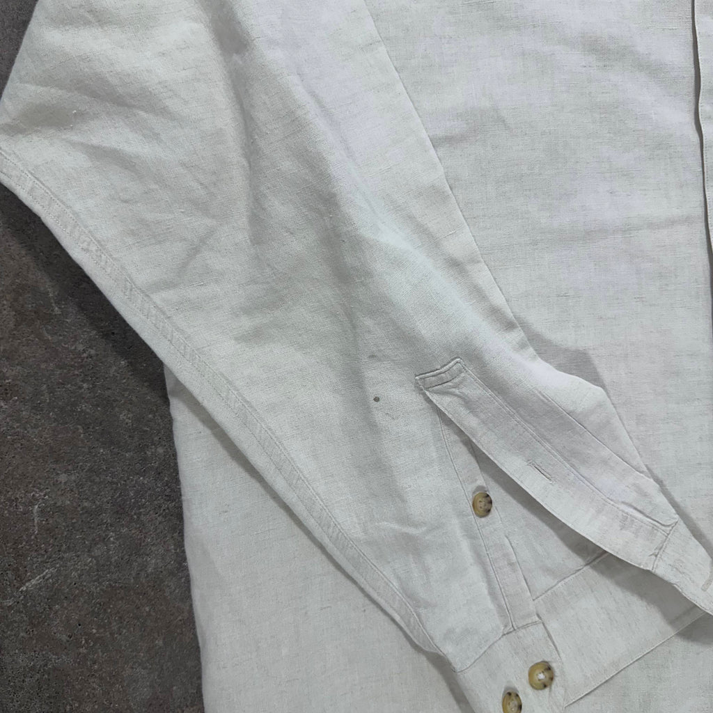 Beige Perry Ellis Linen Shirt - XL