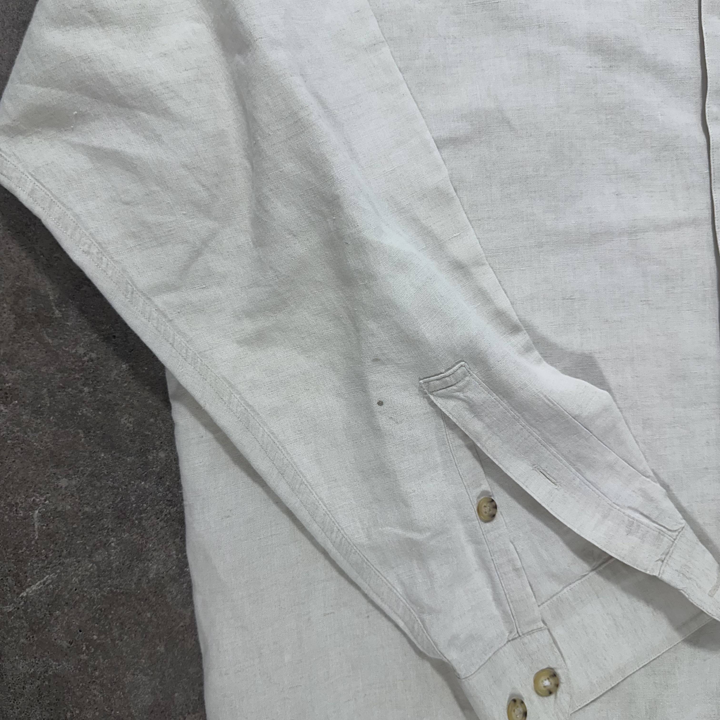 Beige Perry Ellis Linen Shirt - XL