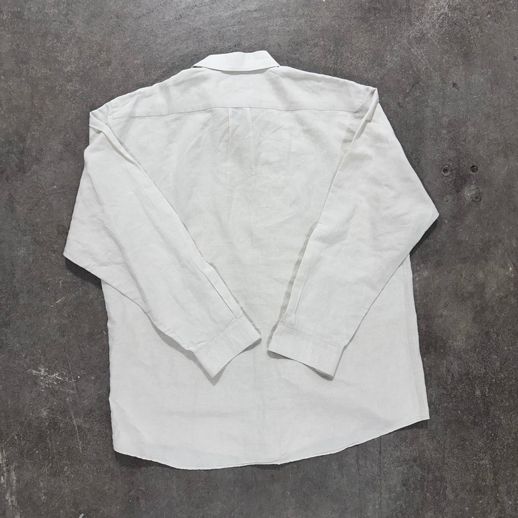 Beige Perry Ellis Linen Shirt - XL