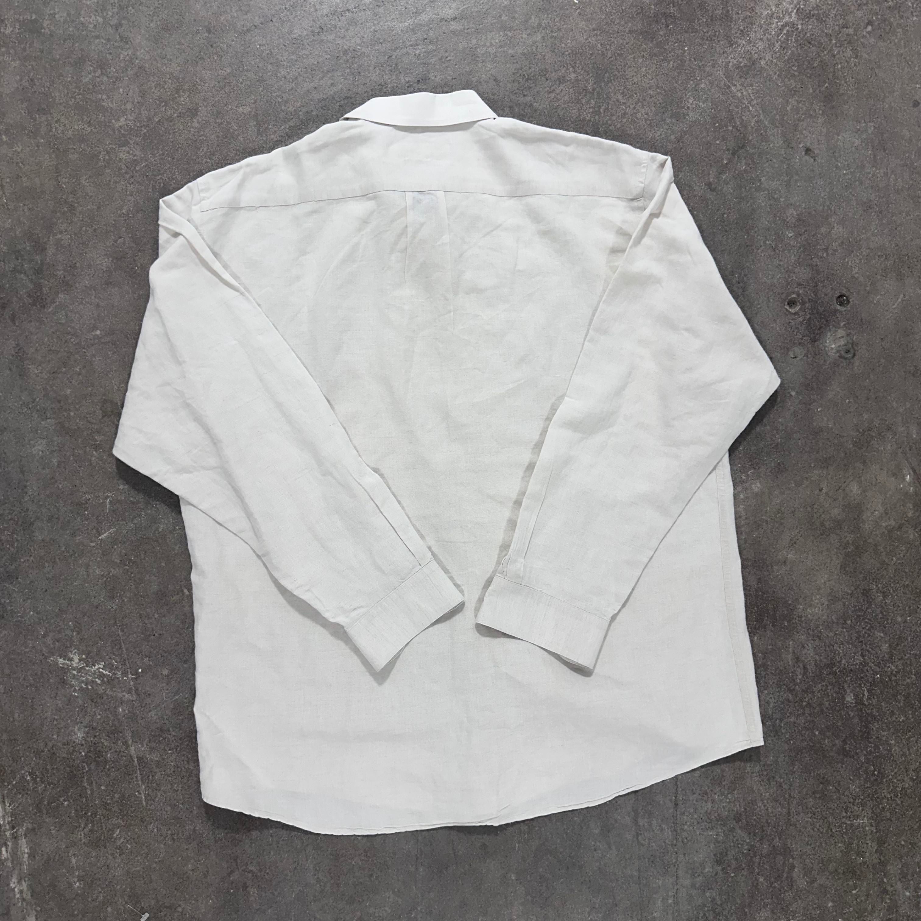 Beige Perry Ellis Linen Shirt - XL