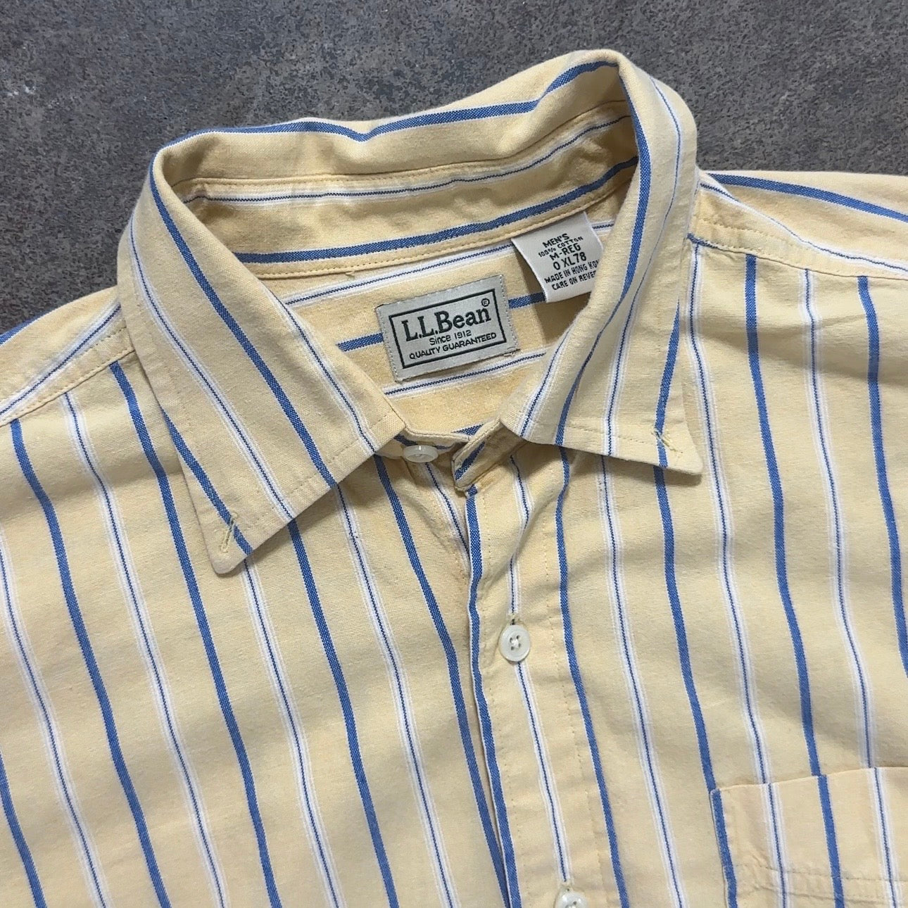 Yellow LL Bean Striped Shirt - M