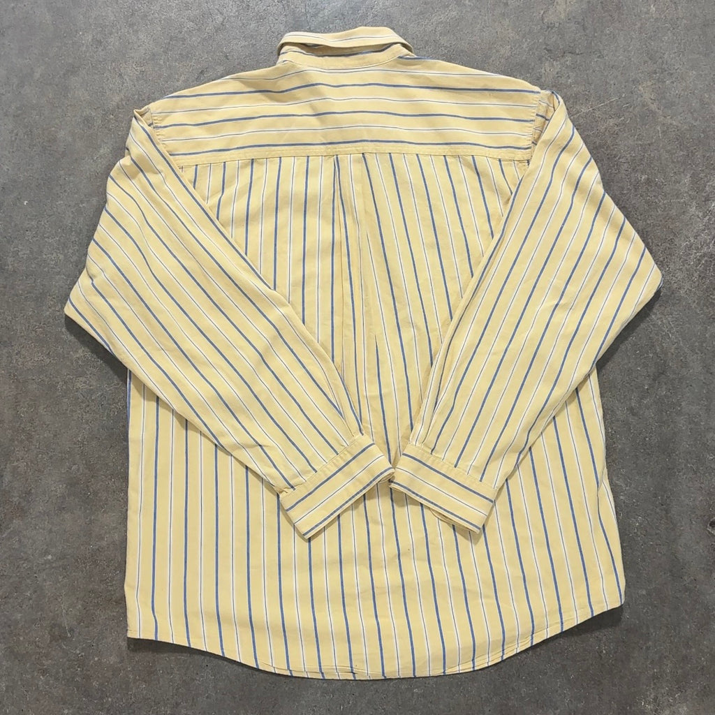 Yellow LL Bean Striped Shirt - M