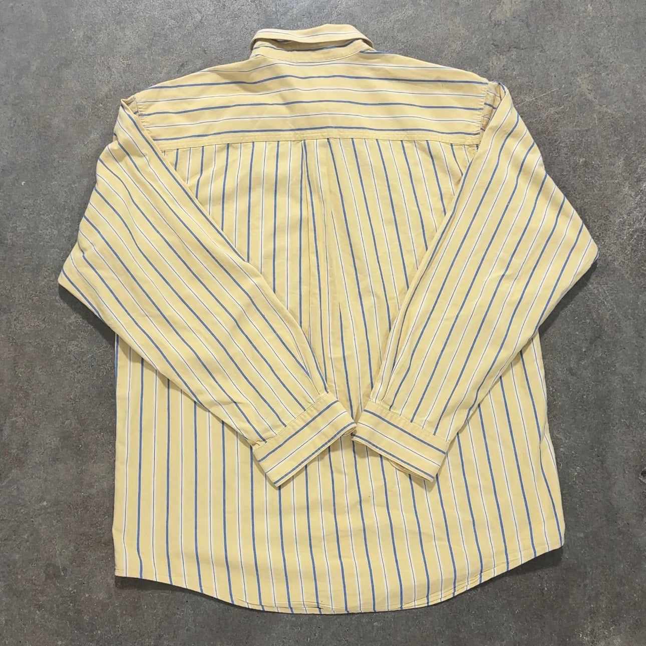 Yellow LL Bean Striped Shirt - M
